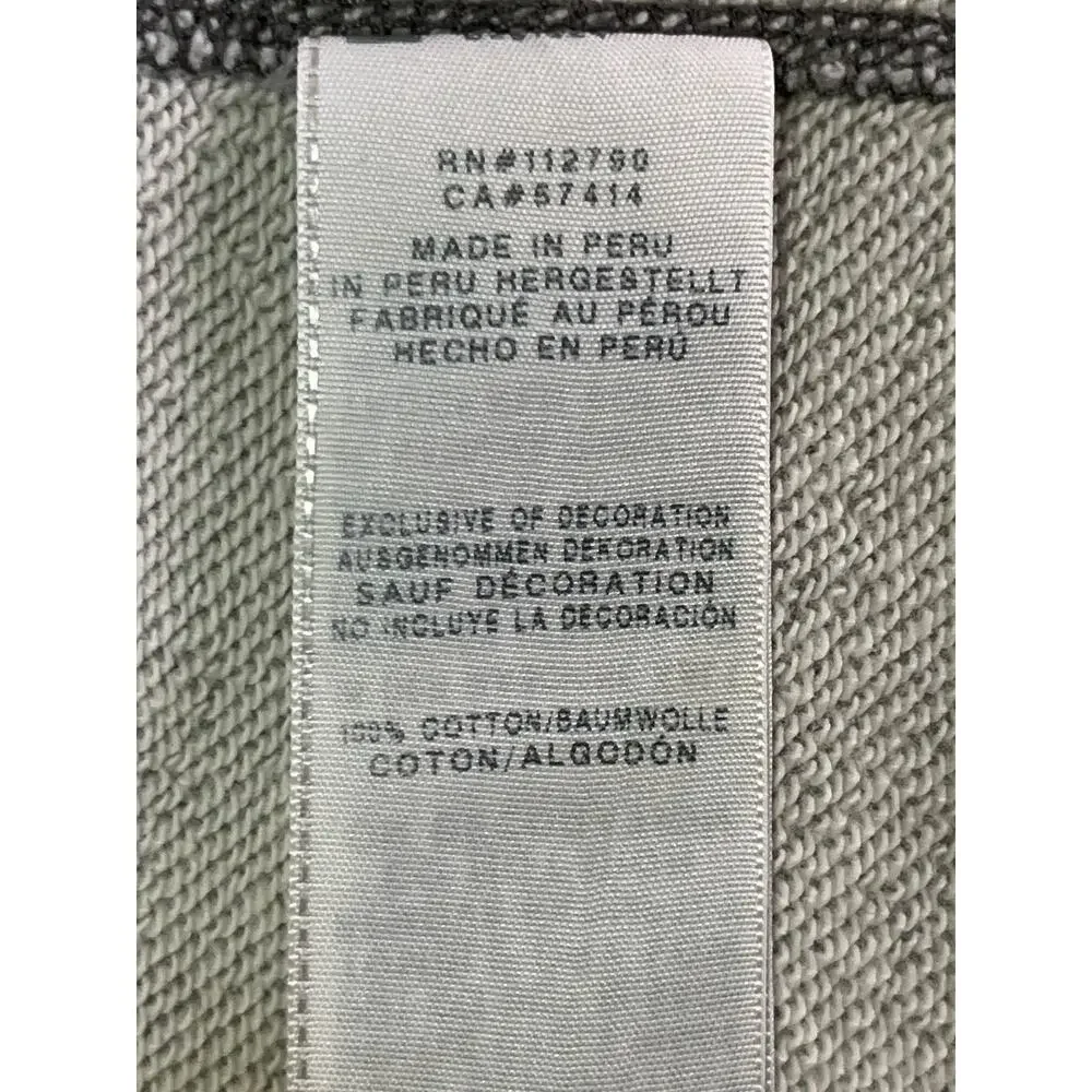 True Religion Gray Crewneck Sweatshirt Logo Raglan Zip Side Men’s Large